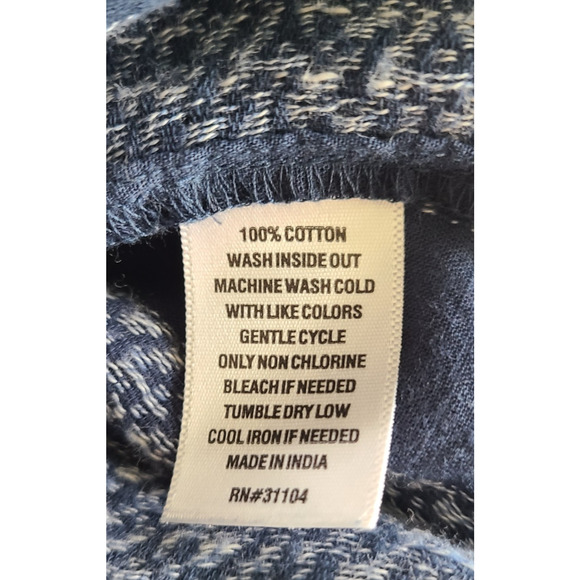 Wonderly Sheer Boho Shirt Top SZ Large Festival‎ Western Country Striped Ruffles - Picture 8 of 13